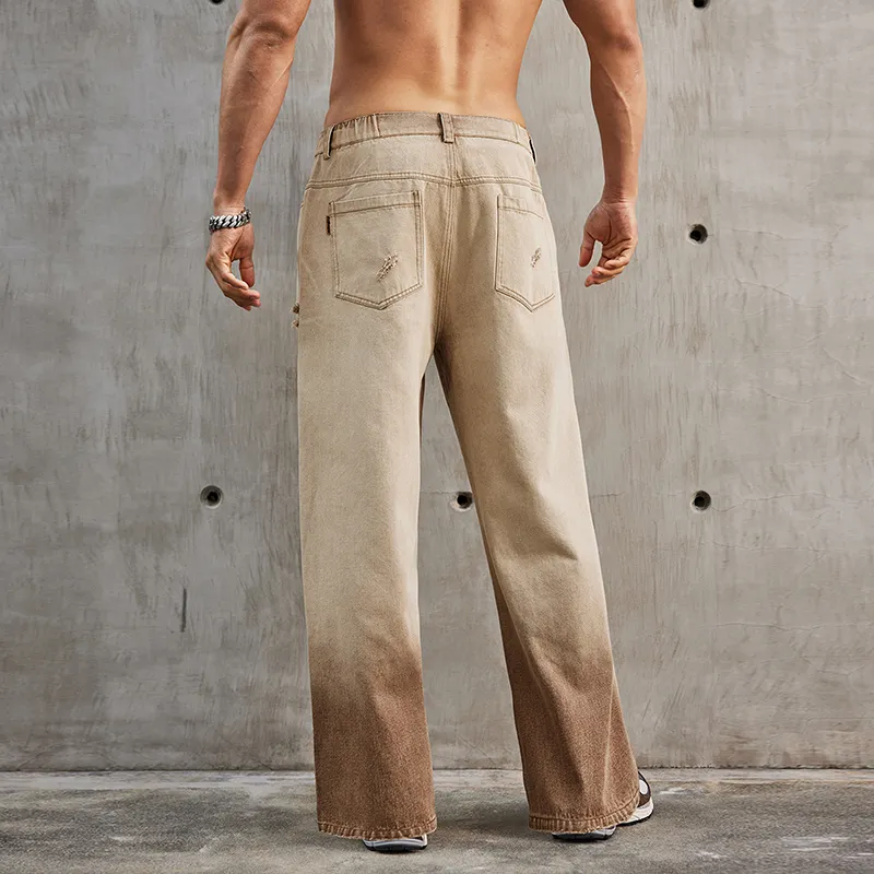 LUJIAMEN Jeans Unisex Coffee-3