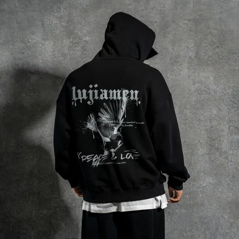 LUJIAMEN Sweatshirt Unisex Black-3