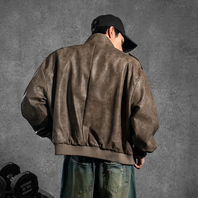 LUJIAMEN Jackets Coats Spring And Autumn Unisex Coffee-8