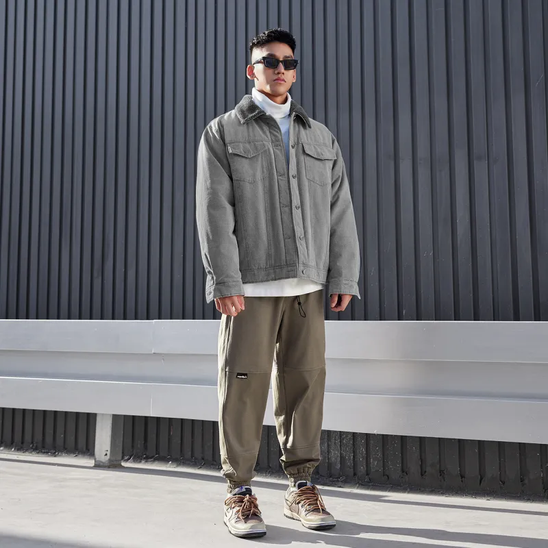 LUJIAMEN Jackets Unisex Gray Choose According To Size Chart-3