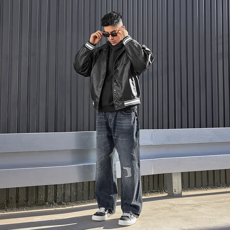 LUJIAMEN Jackets Unisex Black Choose According To Size Chart-5