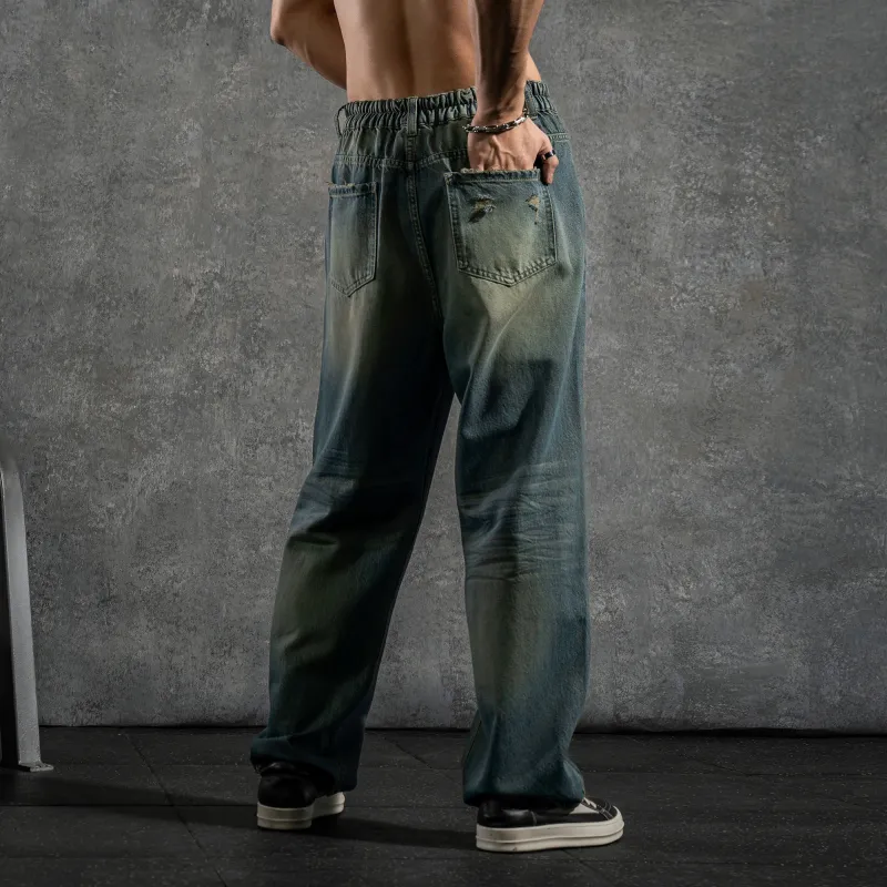 LUJIAMEN Jeans Spring Fall Unisex Blue-9