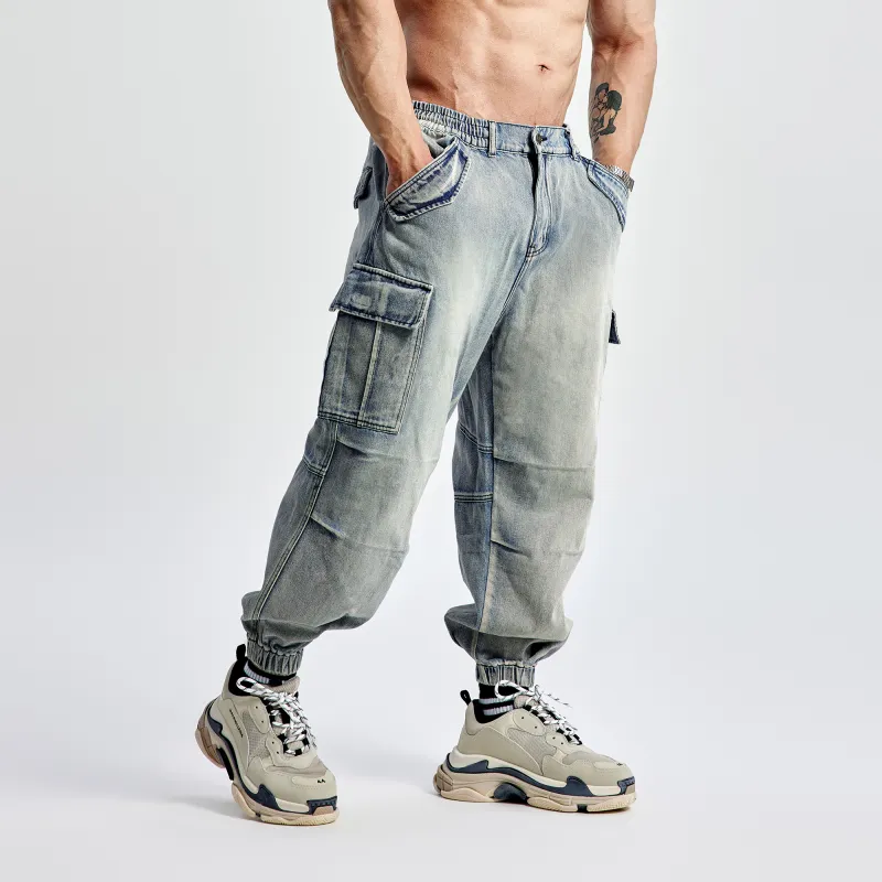 LUJIAMEN Jeans Men Denim Blue-5