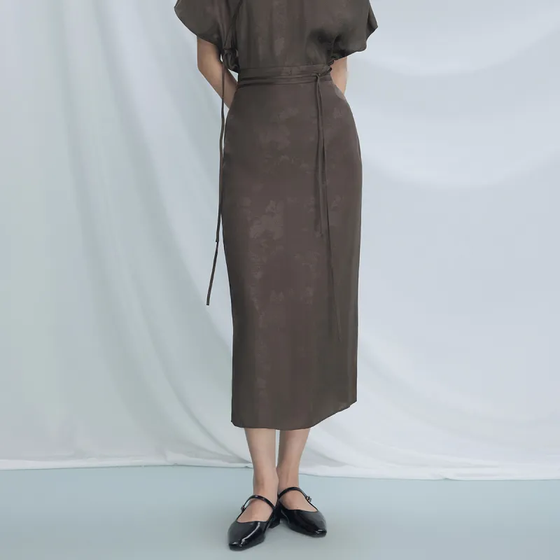 THE SEA LIFE Casual Long Skirt Women's Cocoa Brown-3