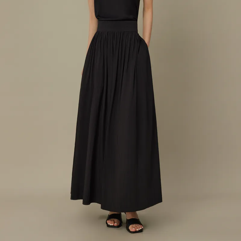THE SEA LIFE Casual Long Skirt Women's Black Mage-2
