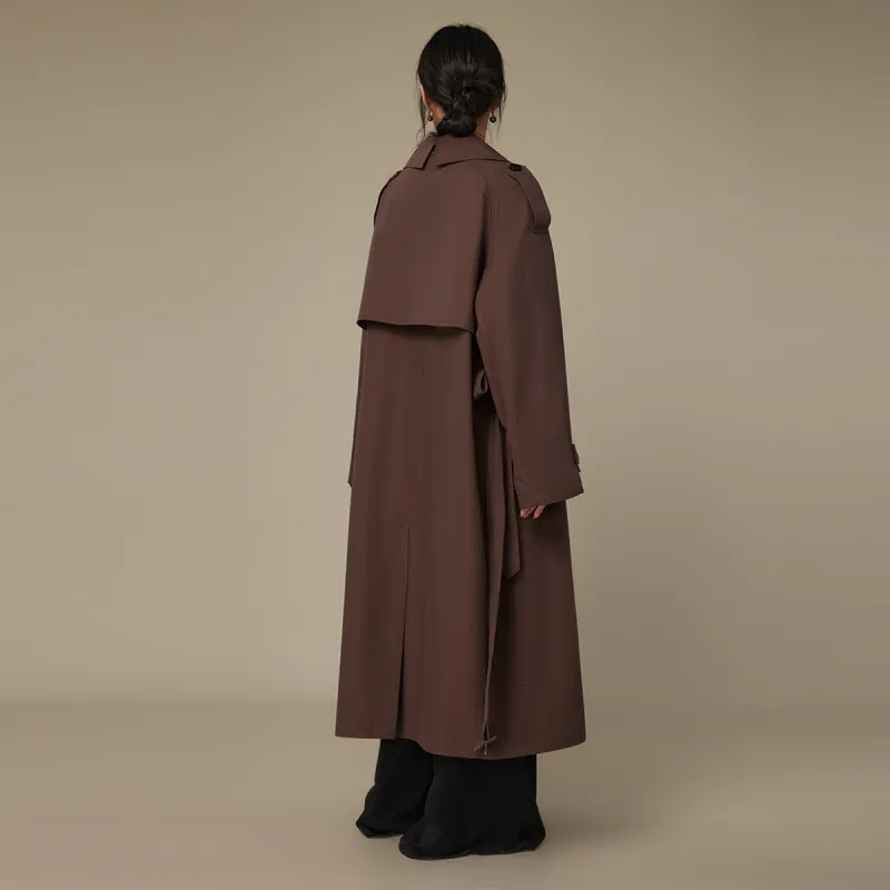 THE SEA LIFE Trench Coat Women's Red Brown-2
