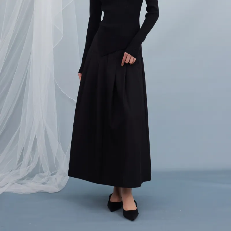 THE SEA LIFE Casual Long Skirt Women's Black Mage-3