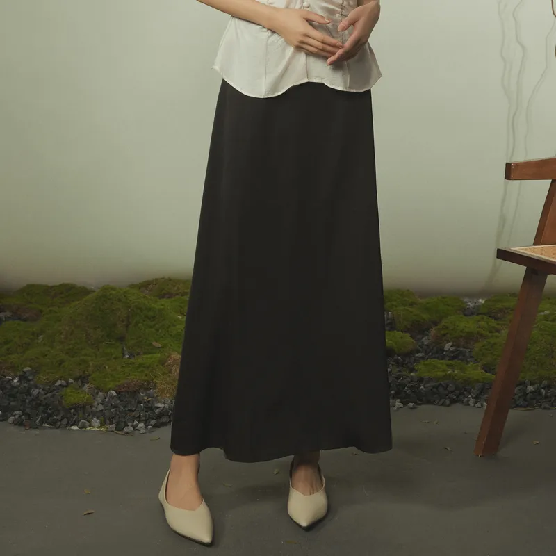 THE SEA LIFE Casual Long Skirt Women's Black Mage-2