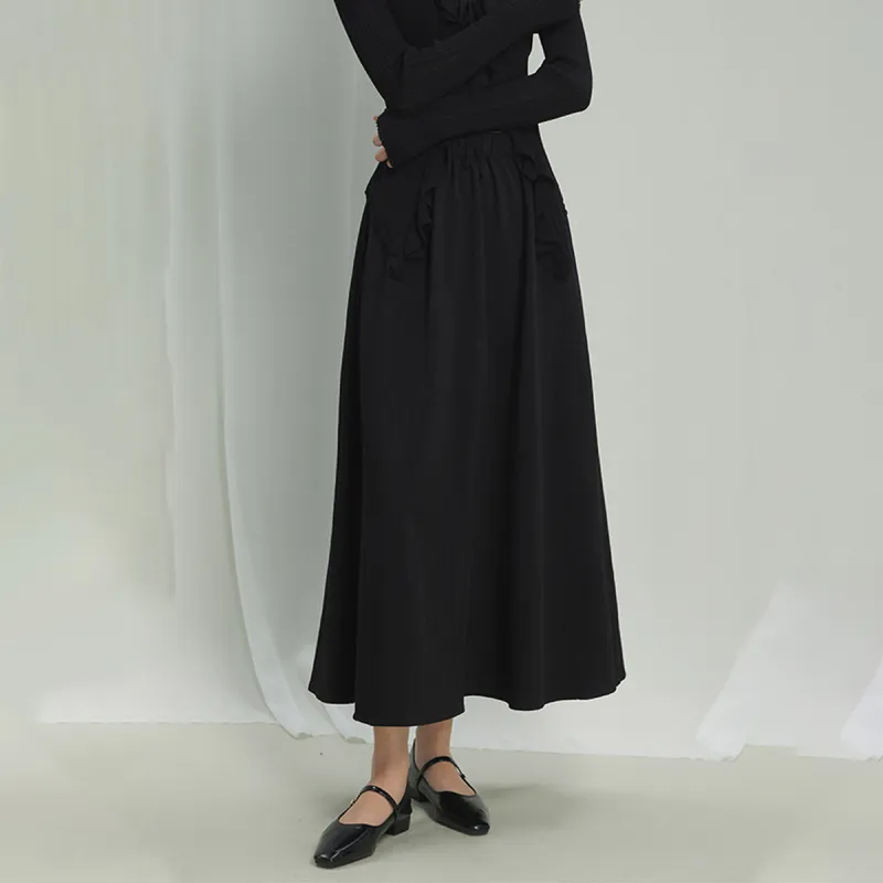 THE SEA LIFE Casual Long Skirt Women's Black Mage-4