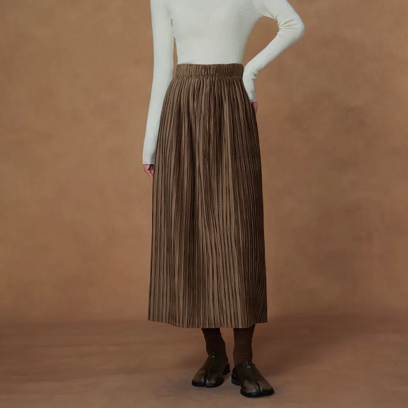 THE SEA LIFE Casual Long Skirt Women's Tea Brown-3