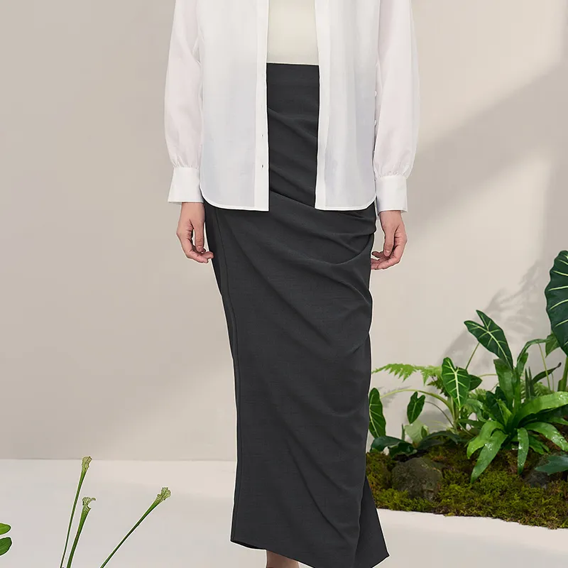 THE SEA LIFE Casual Long Skirt Women's Clover Gray-6