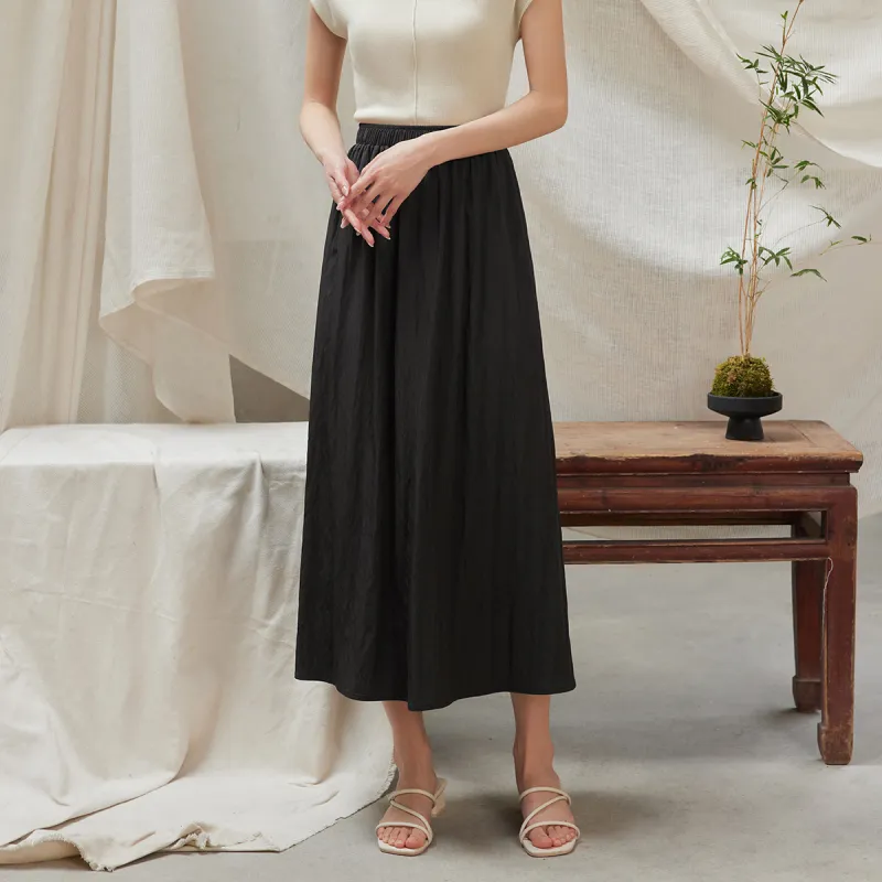 THE SEA LIFE Casual Long Skirt Women's Black Mage-3