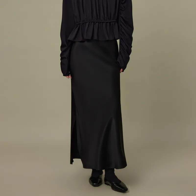 THE SEA LIFE Casual Long Skirt Women's Black Mage-4
