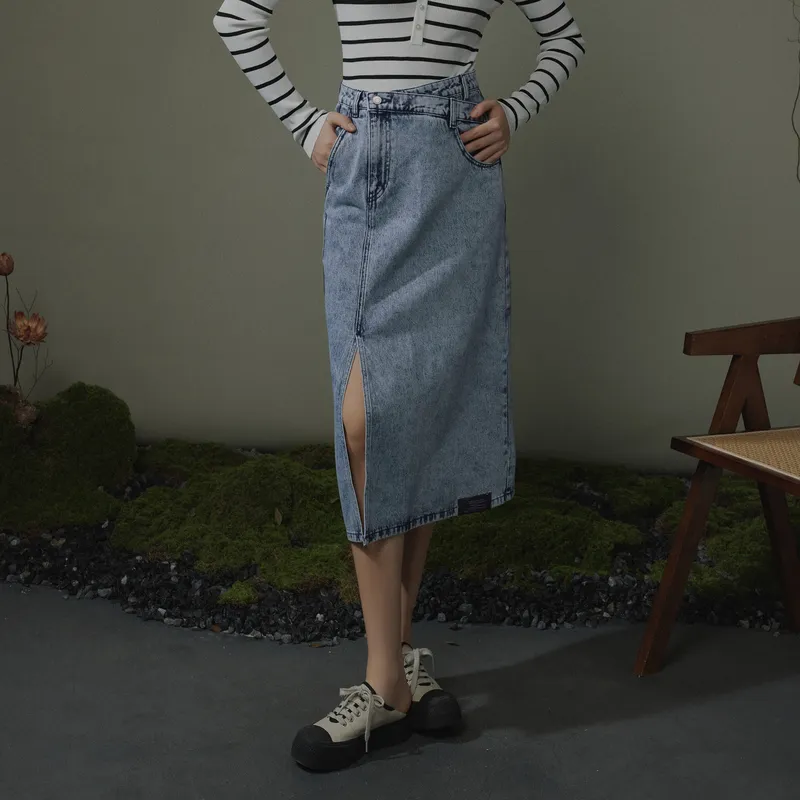 THE SEA LIFE Morandi Joint Name Denim Long Skirt Women's-2