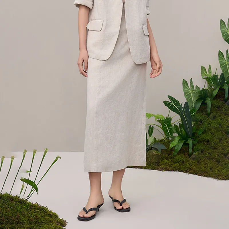 THE SEA LIFE Casual Long Skirt Women's White Dew-2