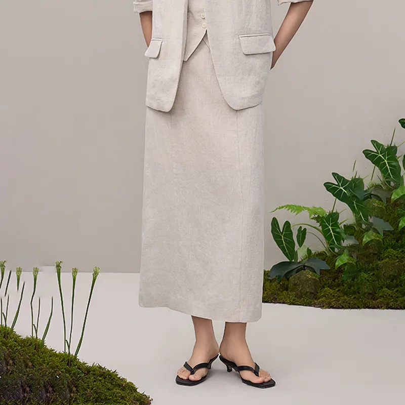THE SEA LIFE Casual Long Skirt Women's White Dew-3
