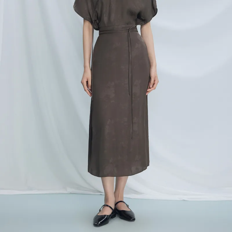 THE SEA LIFE Casual Long Skirt Women's Cocoa Brown-4