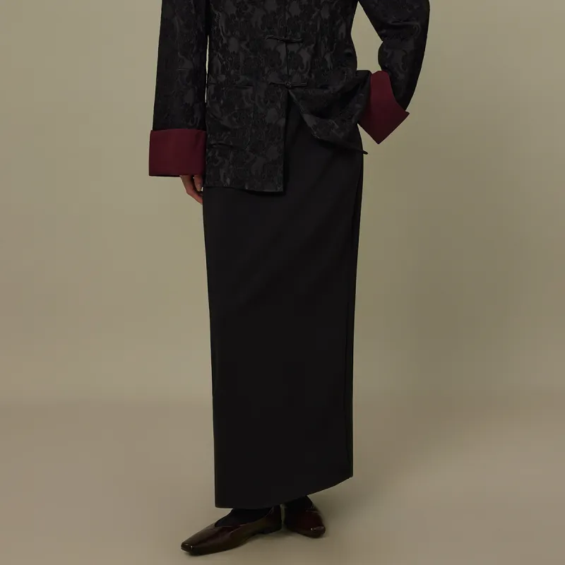 THE SEA LIFE Casual Long Skirt Women's Black Mage-4