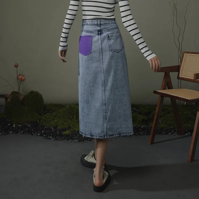 THE SEA LIFE Morandi Joint Name Denim Long Skirt Women's-3