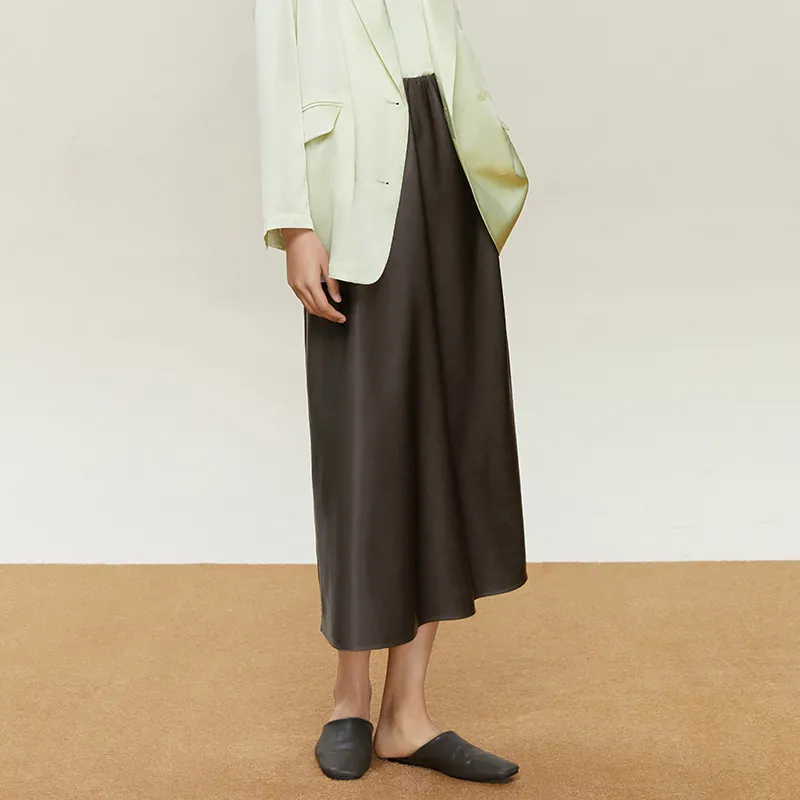 THE SEA LIFE Casual Long Skirt Women's Pale Reed Green-5