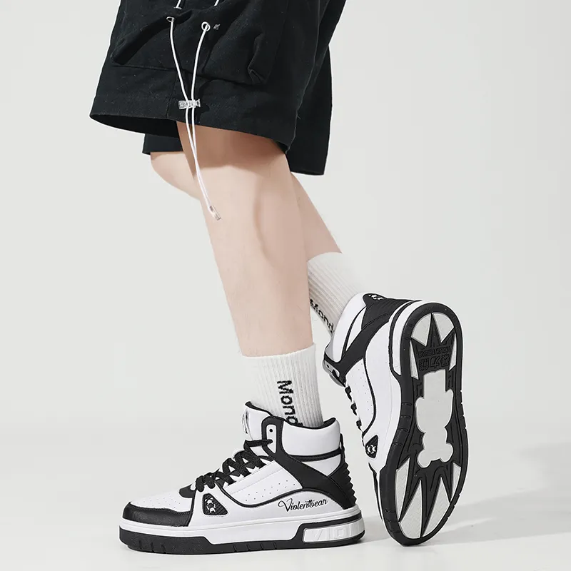 Violentbear Slip-Resistant High-Top Skateboard Shoes Unisex-12