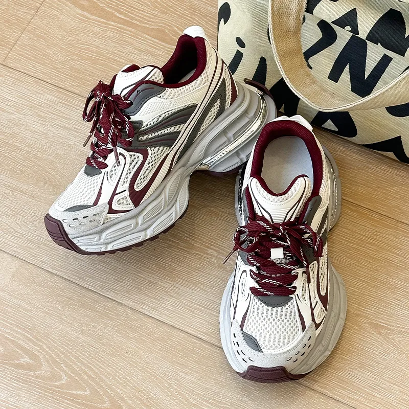 APRHE Anti Slip And Wear Resistant Height Increasing Low Top Chunky Sneakers Women's-7