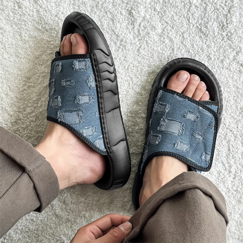 APRHE Slip Resistant Odor Resistant Abrasion Resistant Slide Slippers Men's-4