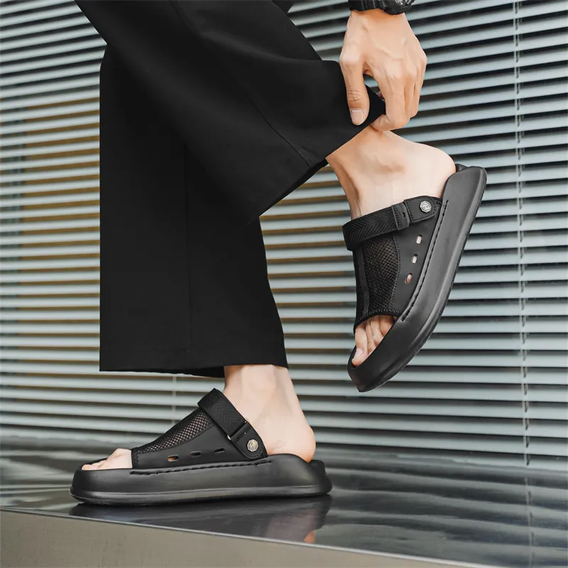 APRHE Rubber Sole Slip Resistant Abrasion Resistant Slide Slippers Men's-11