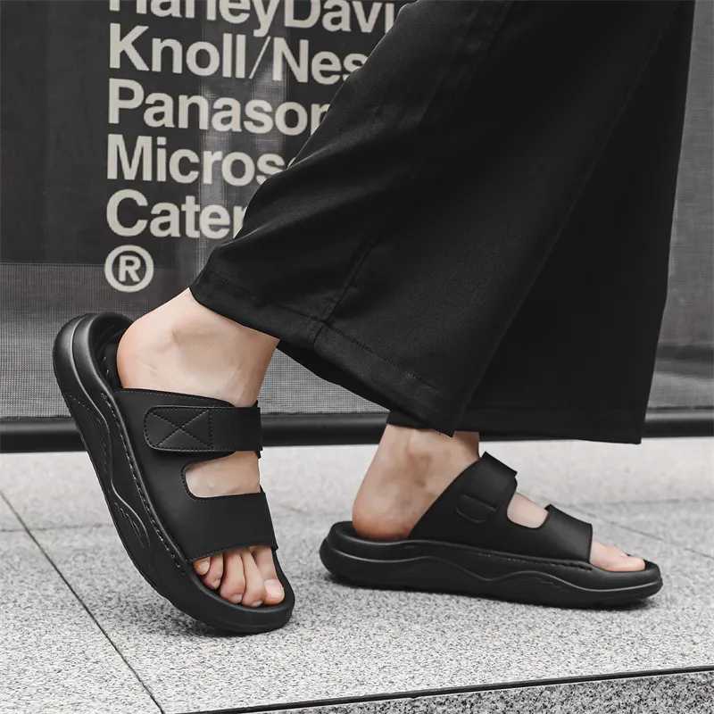 APRHE Rubber Sole Slip Resistant Abrasion Resistant Slide Slippers Men's-4