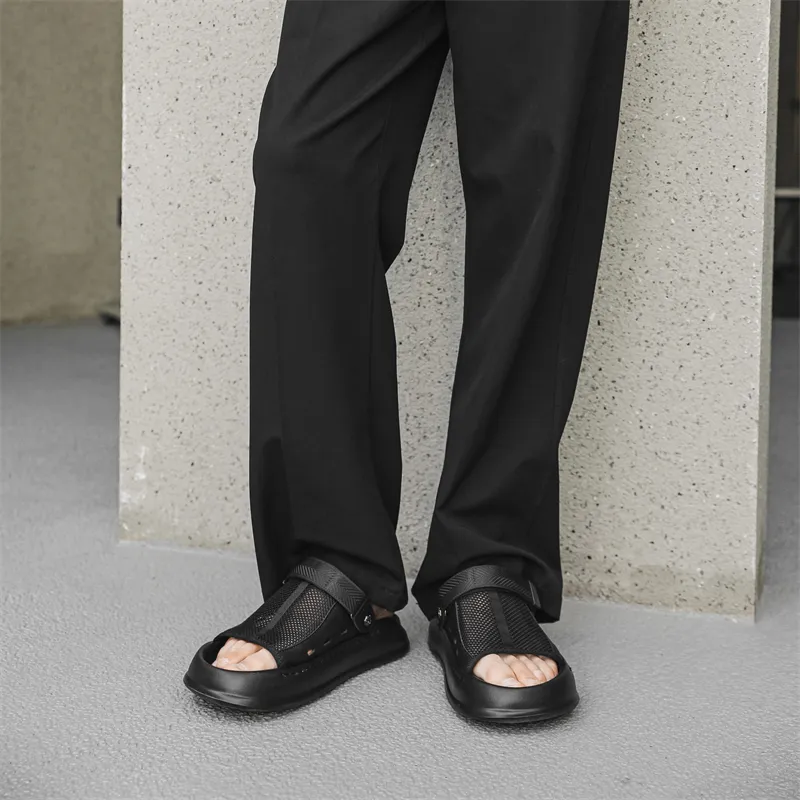 APRHE Rubber Sole Slip Resistant Abrasion Resistant Slide Slippers Men's-9