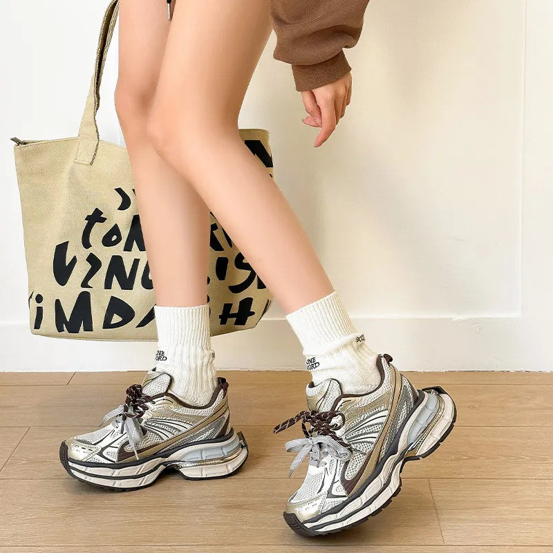 APRHE Anti Slip And Wear Resistant Height Increasing Low Top Chunky Sneakers Women's-9