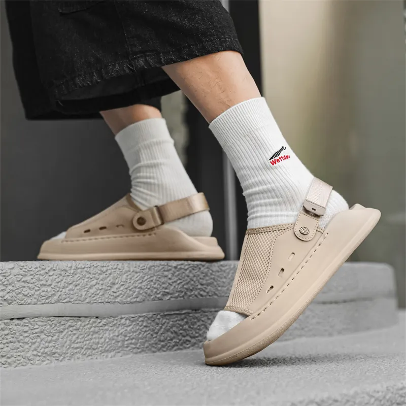 APRHE Rubber Sole Slip Resistant Abrasion Resistant Slide Slippers Men's-6