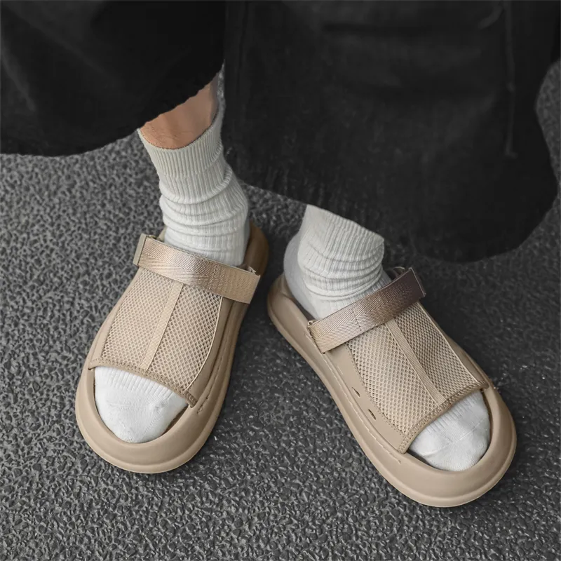 APRHE Rubber Sole Slip Resistant Abrasion Resistant Slide Slippers Men's-5