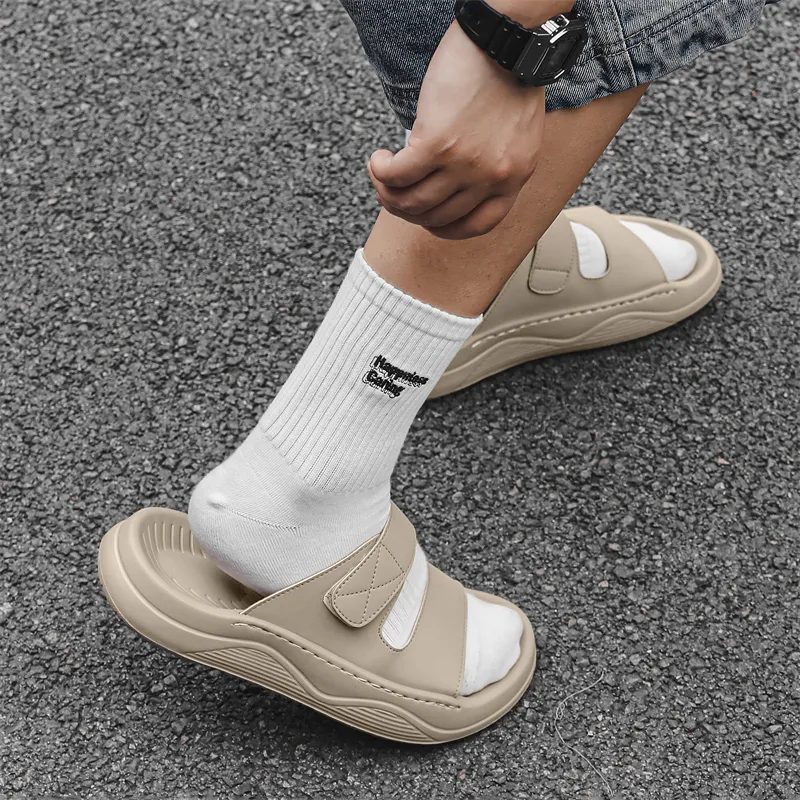 APRHE Rubber Sole Slip Resistant Abrasion Resistant Slide Slippers Men's-11