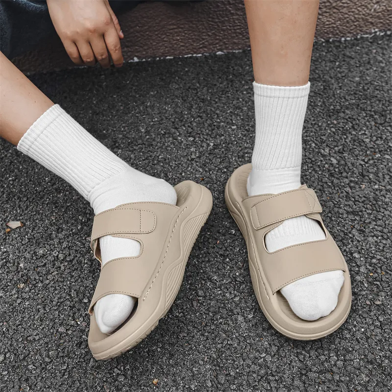 APRHE Rubber Sole Slip Resistant Abrasion Resistant Slide Slippers Men's-8