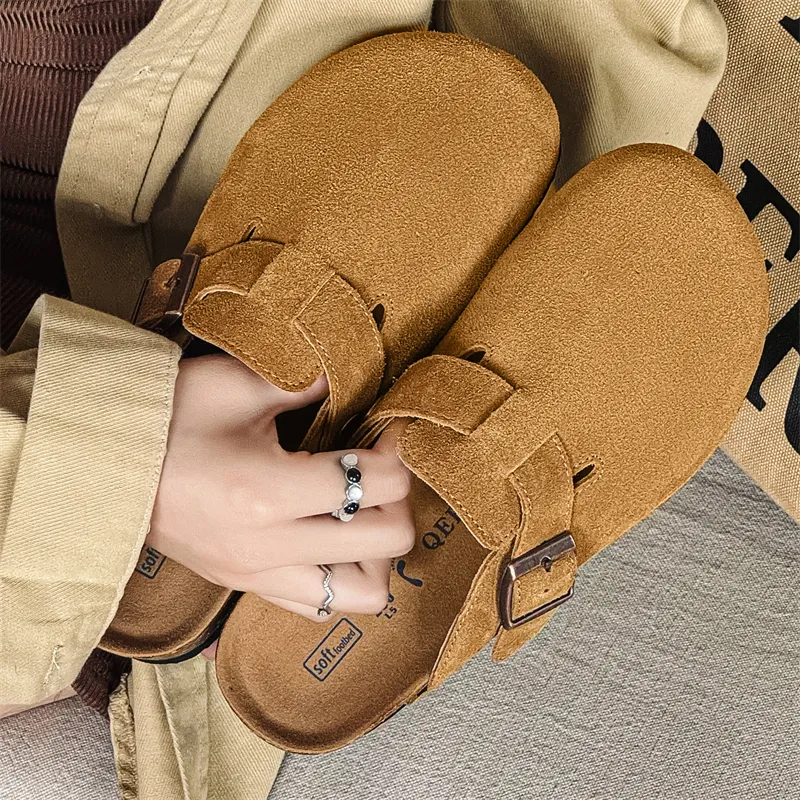 APRHE Rubber Sole Abrasion Resistant Slip Resistant Closed Toe Slippers Unisex-1