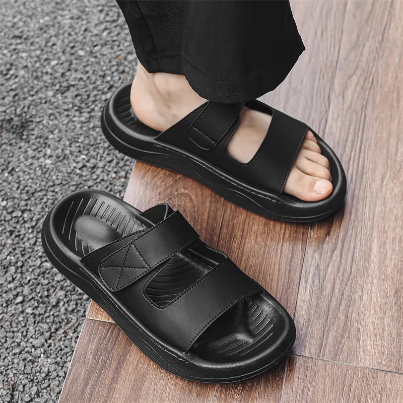 APRHE Rubber Sole Slip Resistant Abrasion Resistant Slide Slippers Men's-5