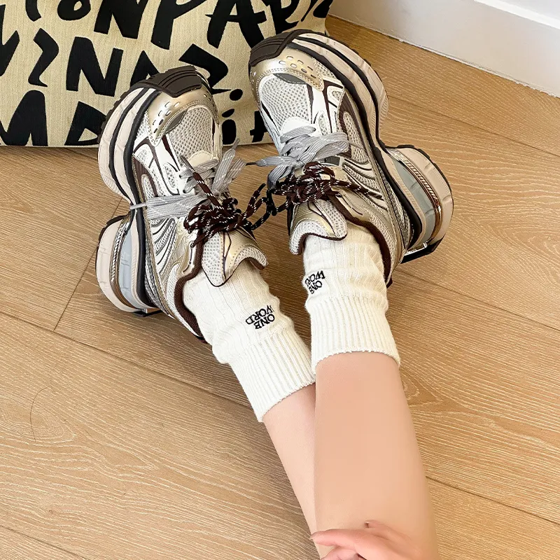 APRHE Anti Slip And Wear Resistant Height Increasing Low Top Chunky Sneakers Women's-11