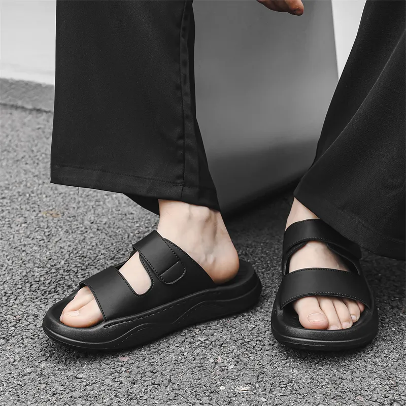 APRHE Rubber Sole Slip Resistant Abrasion Resistant Slide Slippers Men's-1