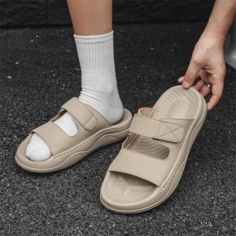 APRHE Rubber Sole Slip Resistant Abrasion Resistant Slide Slippers Men's-10