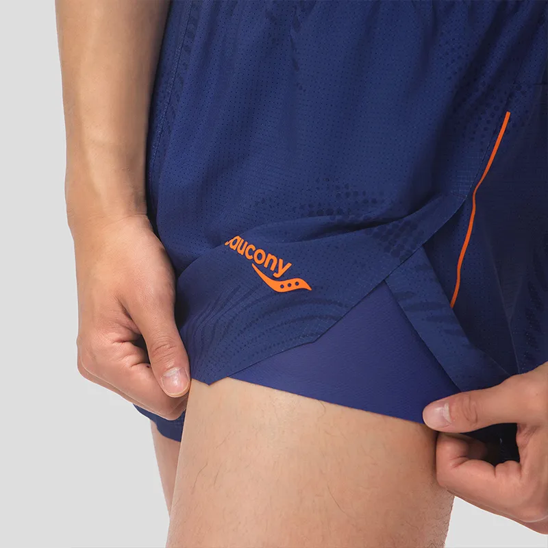 Saucony Sports Shorts Men's Indigo Purple Feather Color-5