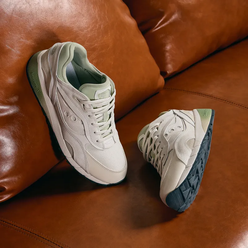Saucony Low Top Running Shoes Unisex Beige Green-5