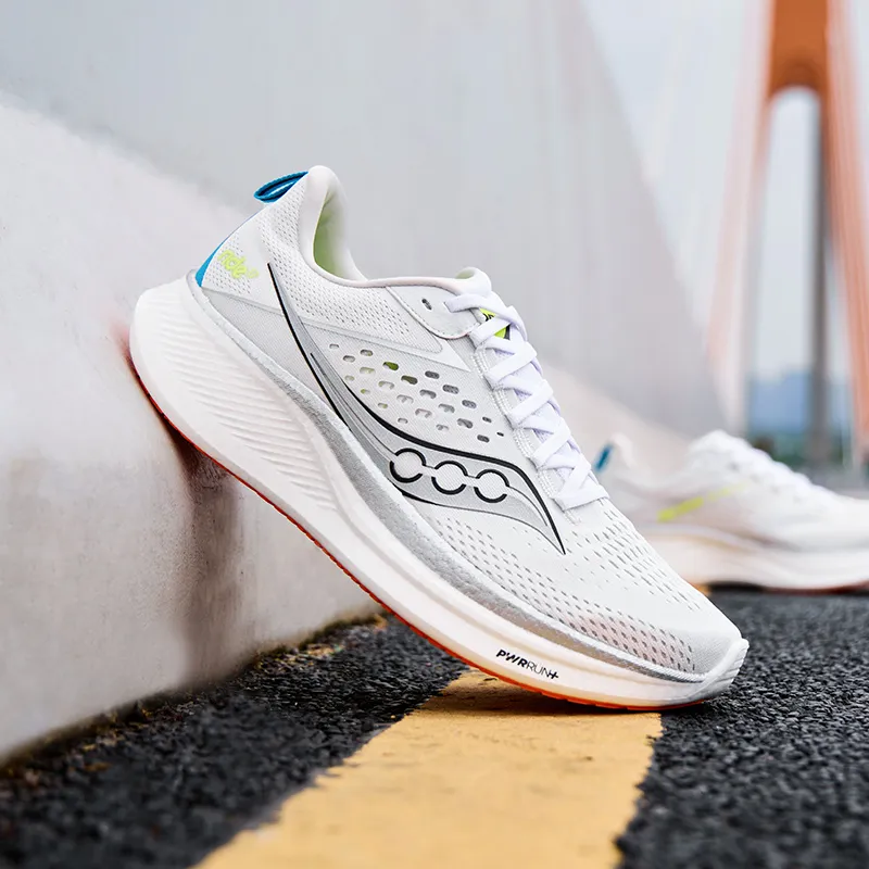 Saucony RIDE 17 Low Top Running Shoes Men's White Silver-7