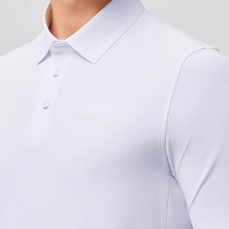 Saucony Polo Shirt Men's Pearl White-4