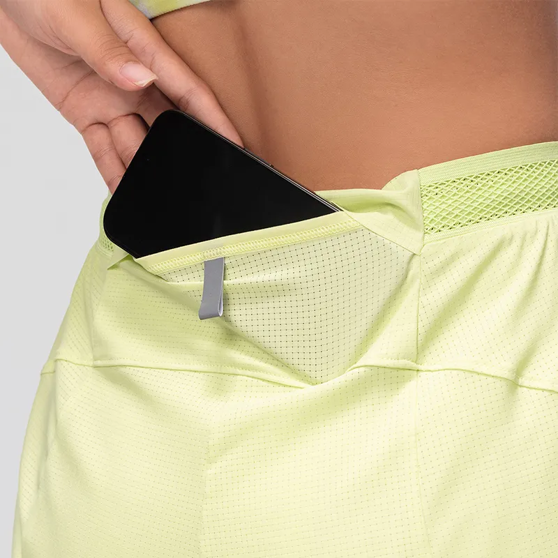 Saucony Casual Shorts Women's Light Neon Yellow Green-3