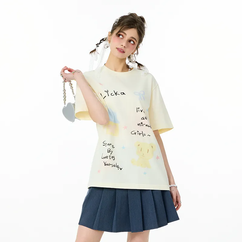 LAMLICKA T Shirts Women's Apricot-6