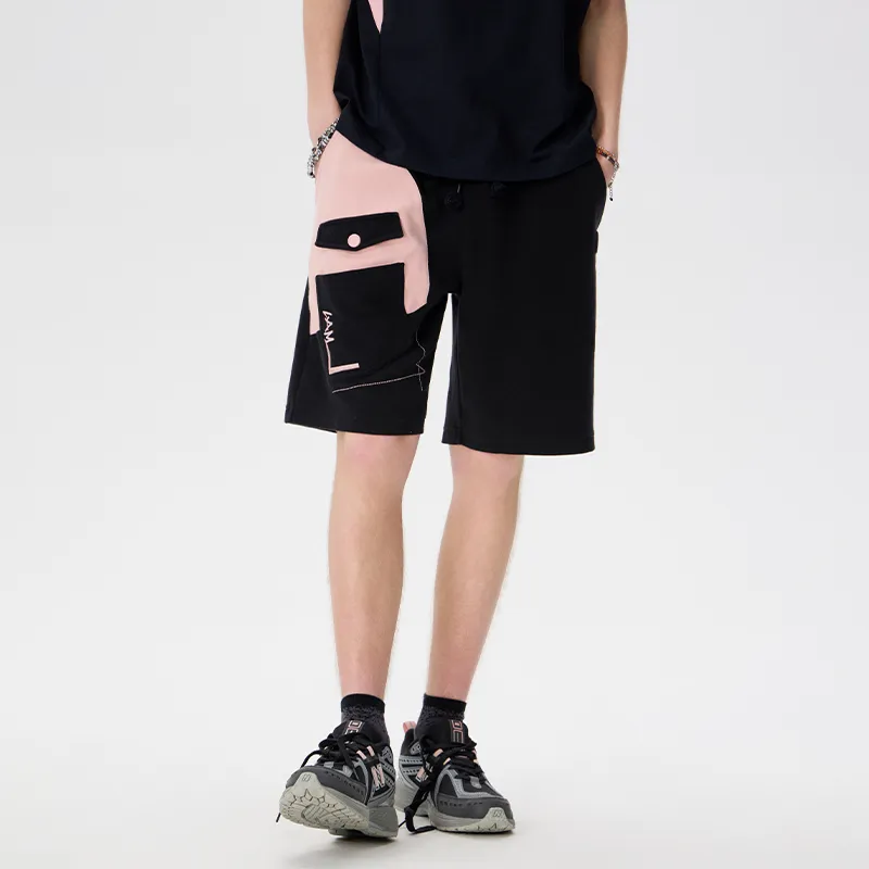 LAMLICKA Casual Shorts Unisex Black Pink-2