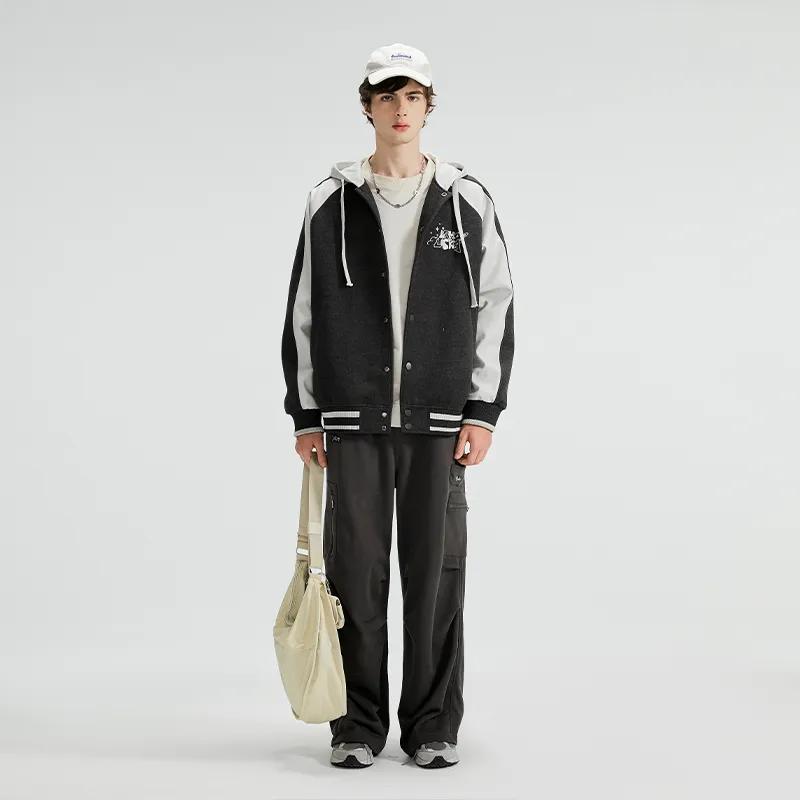 LAMLICKA Baseball Jacket Unisex Dark Gray-6