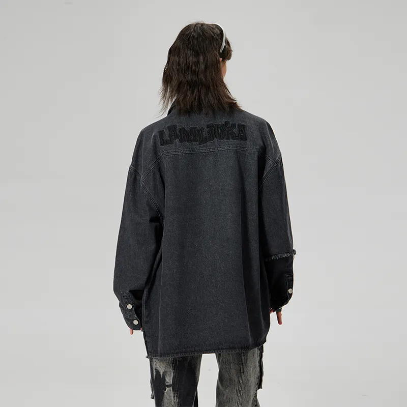LAMLICKA Denim Jacket Unisex Gray-6