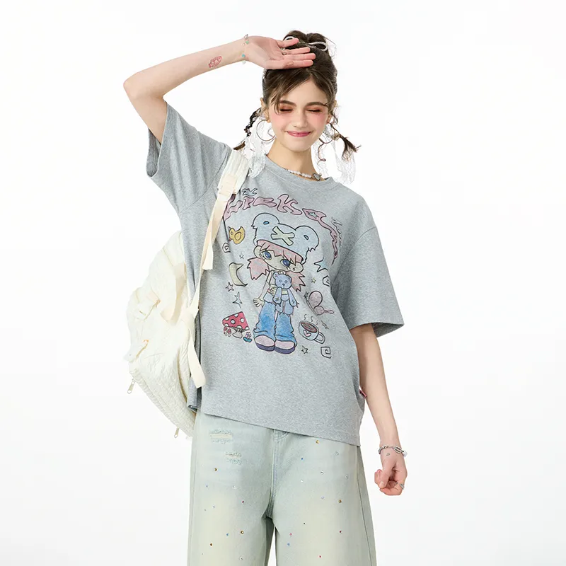 LAMLICKA Drop Shoulder Sleeve T Shirt Women's-2
